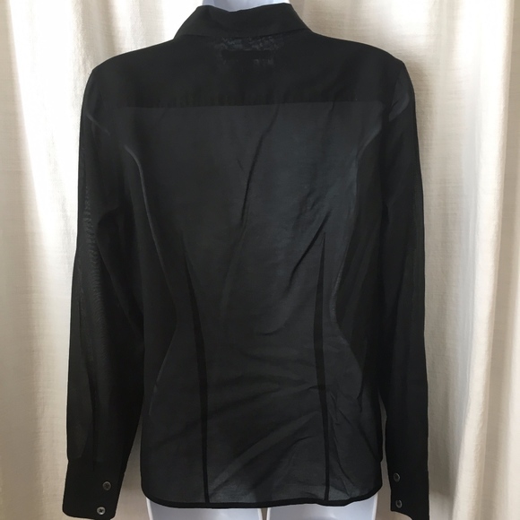 Sheer Ruffle Banana Republic Blouse Black - Picture 4 of 7